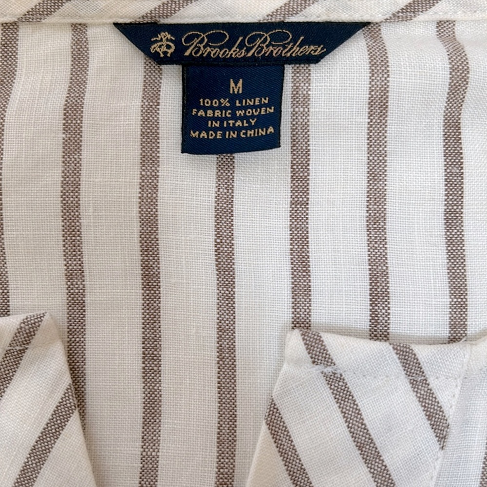 BROOKS BROTHERS Linen striped tunic sz M - Picture 5 of 7